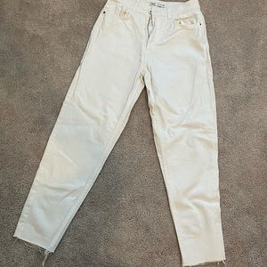 Zara white mom jeans